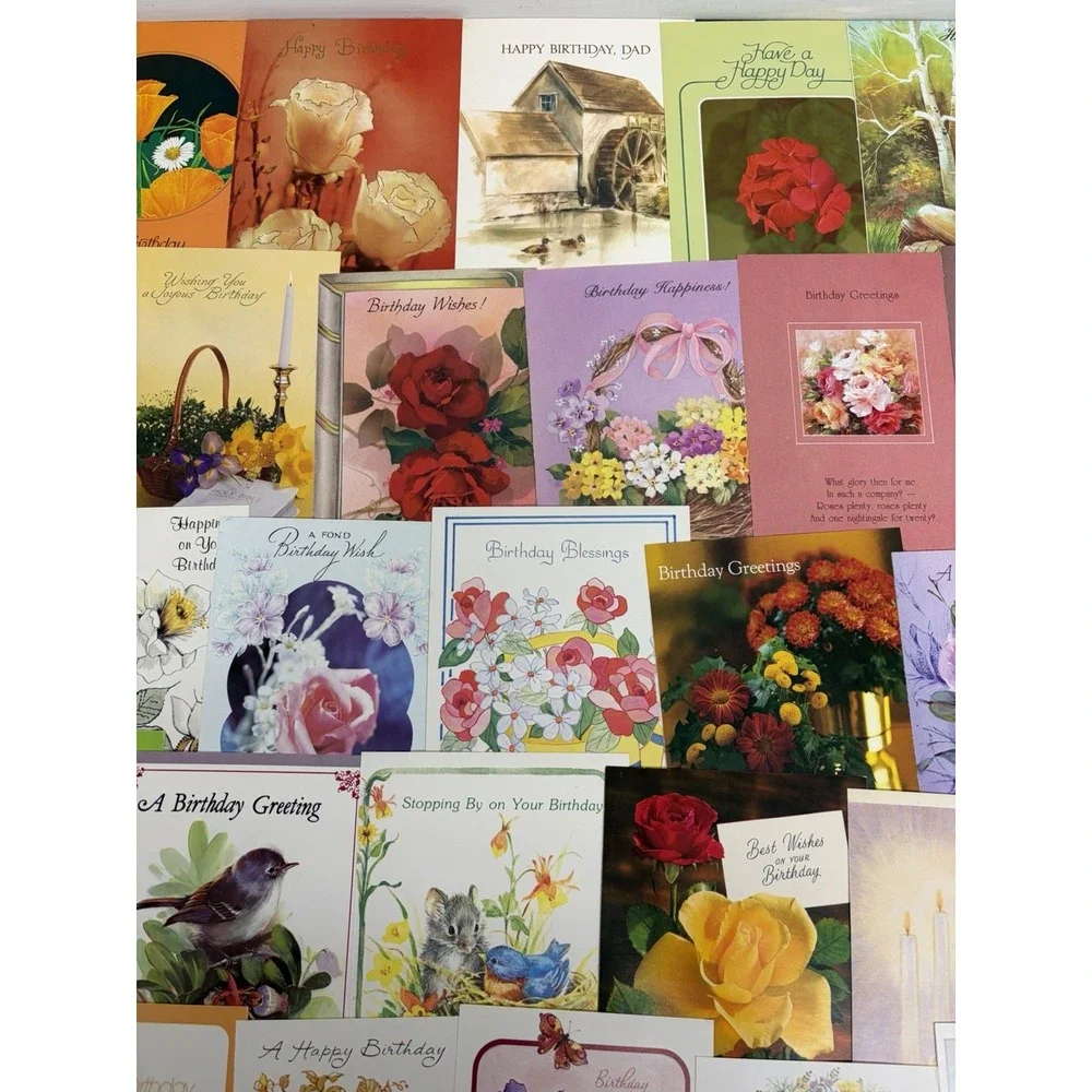 Vintage Birthday Cards Some Fronts ONLY Scrapbooking Crafts Decoupage Lot of 50+